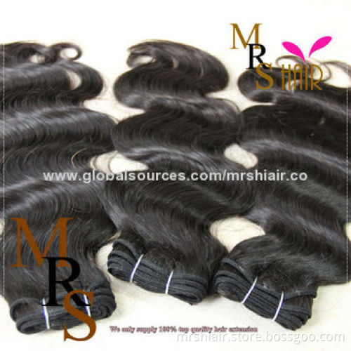 16-inch Natural Black New Body Wave Brazilian Hair Weaving